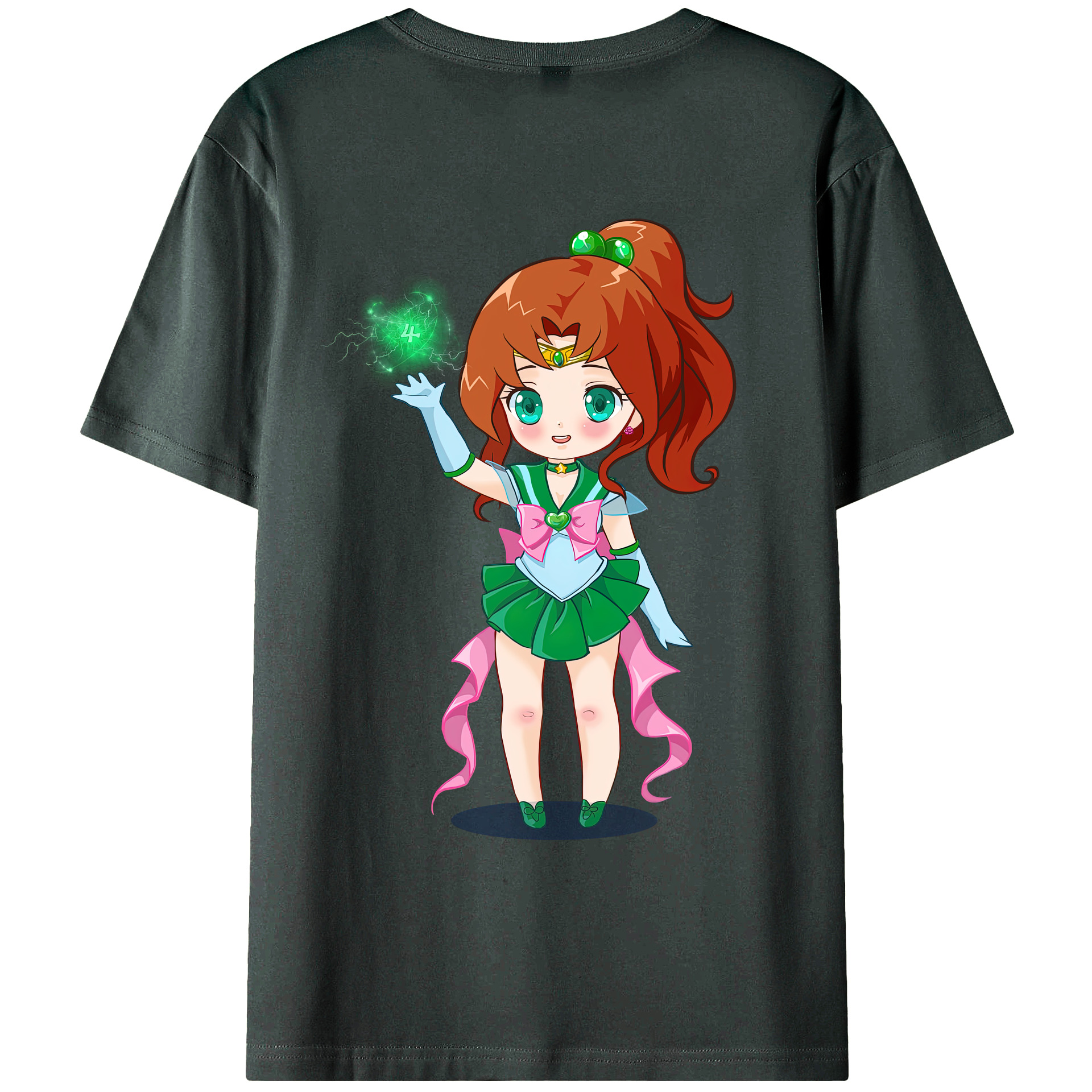 （画像用） 美少女戦士セーラームーン 木野 まこと きの まこと Sailor Moon Kino Makoto （セーラージュピター；Sailor Jupiter） 綿100％ メンズ半袖Tシャツ（バックプリント） 通気性
